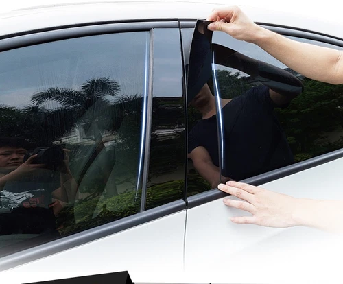 For 2020-2024 Nissan Sentra Pillar Posts Door Piano Black Trim Decal Cover Kit - Picture 5 of 9
