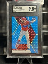 2021 Panini Mosaic Fluorescent Blue Parallel /15! - #75 Bryce Harper Phillies🔥