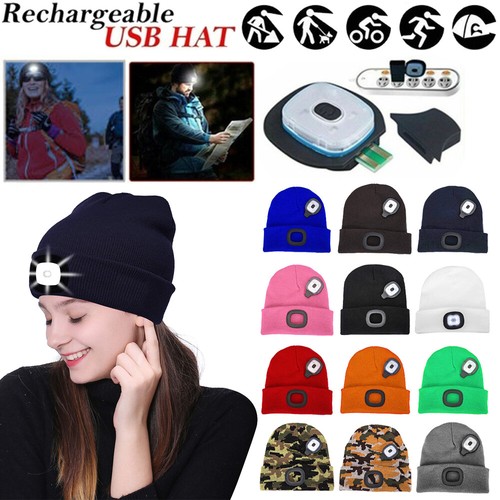 Mütze mit Licht Joggingmütze Beanie Strickmütze LED Lampe USB Akku aufladbar RD - Bild 2 von 56