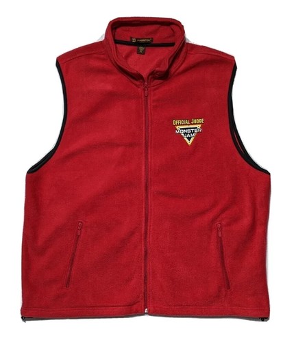 Monster Jam Fleece Vest Official Judge Men's XXL 2XL Red RARE Monster Trucks