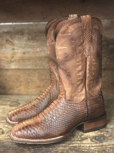 mens square toe snakeskin boots