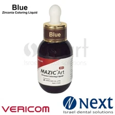 Dental lab not sintered zirconia shade coloring liquid 30ml Mazic Art Blue
