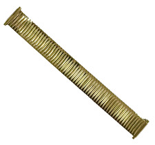 16-21 MM Stainless Steel Gold Color Peated Designed Stretch Watch Band