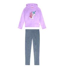 GIRLS BCBG GIRLS 2 PIECE SET PLUSH HOODED TOP  LEGGING LILAC SIZE M 10/12