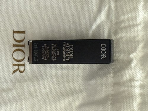 DIOR ADDICT Lip Maximizer Pink Mini Plus 2 Samples In White Drawstring Pouch - Picture 2 of 3
