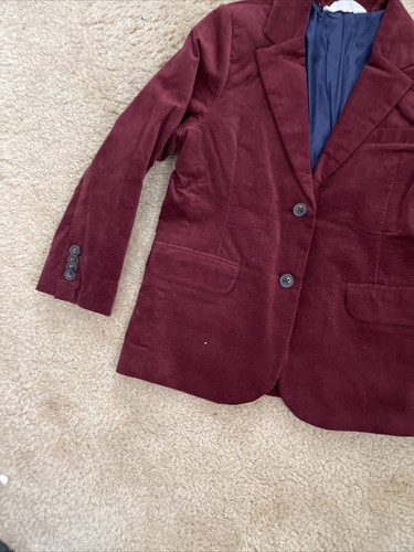 Boys Dress Jacket Sz 6 New Burgundy Cat &Jack Velvety Look (Cotton Washable) - Picture 9 of 10
