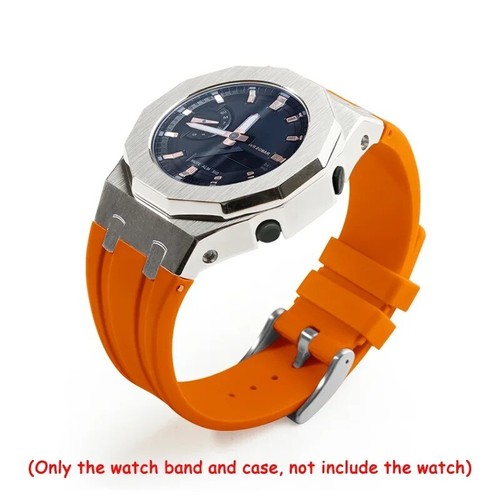 Rubber Band+Metal Watch Case Bezel Pink Buckle For Casioak GMA-S2100 Mod Kit - Picture 38 of 52