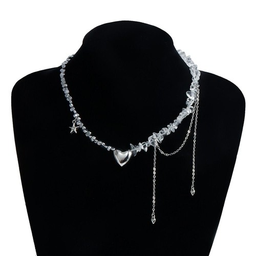 Luxury Crystal Beaded Necklace Irregular Starfish Tassel Necklace for Women - Picture 5 of 14