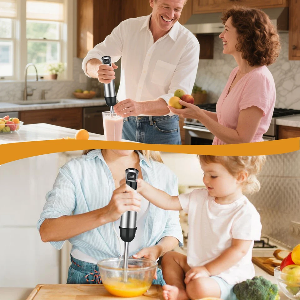 5 in 1 Stabmixer Elektrischer Hand Blender Pürierstab Pürierer Mixer Silber DHL - Bild 4 von 4