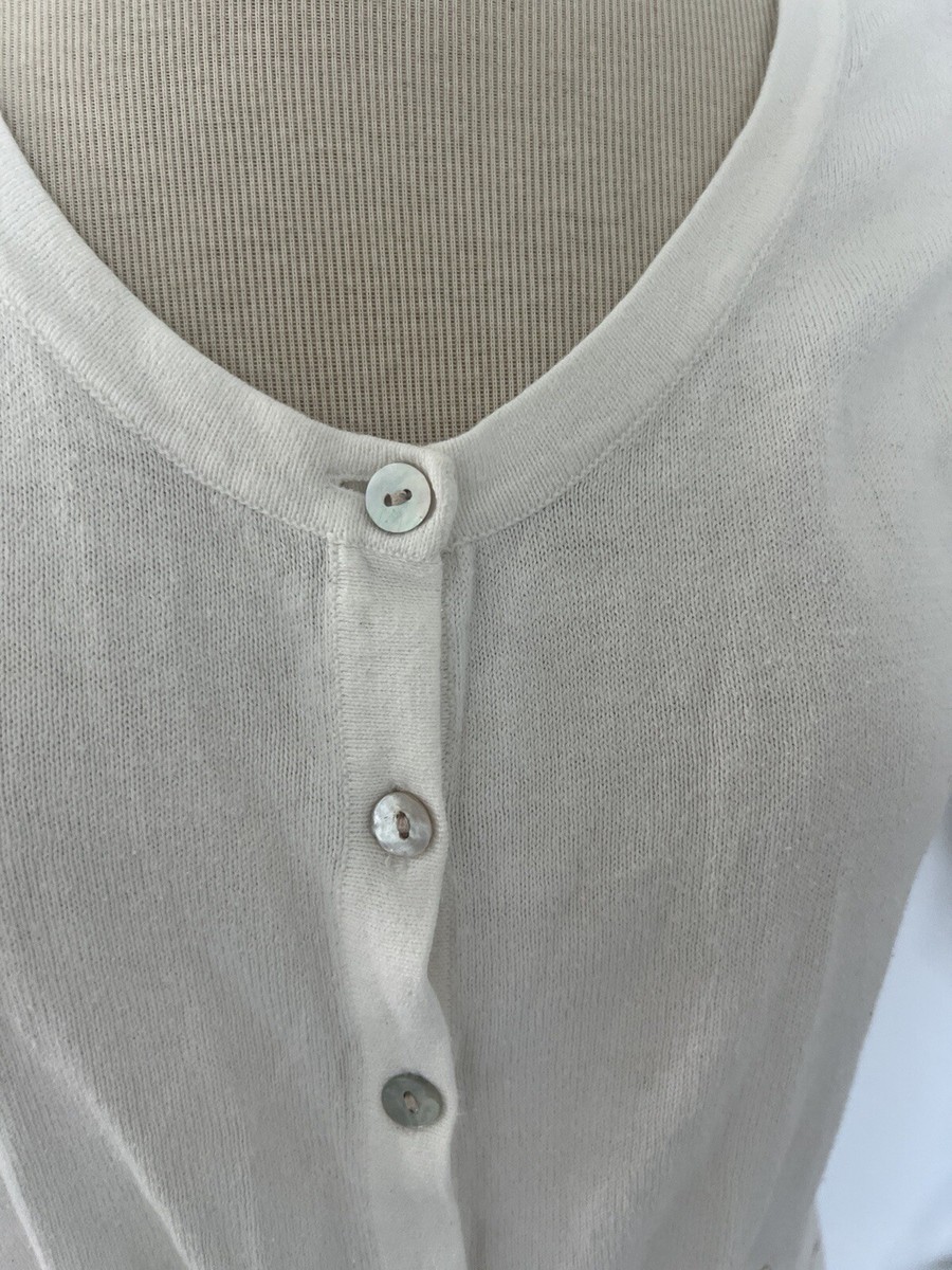 じゅん Kasper Womens Sweater PM Petite Medium White Pullover Belted Short