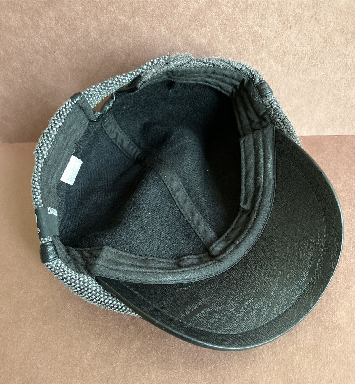 Jamont Gray Patchwork Driving Cap with Black Faux… - image 8