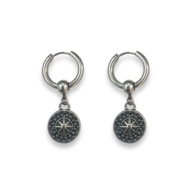 Star Long Earrings For Men Personalized Punk 316L Stainless Steel