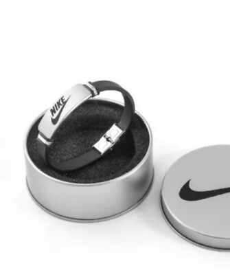 2 Unisex Nike Sport Silicone Wristband Bracelet Stainless Clasp Without Box