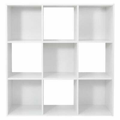 9-Cube White Closet Organizer Storage Shelves Save Space Bookshelves Display