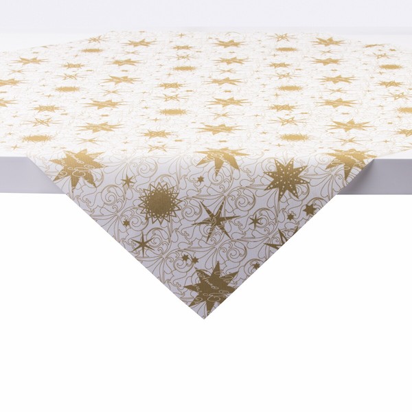 1 Tischdecke Christmas Dreams In Gold-Weiß Aus Linclass® Airlaid 80 X 80 Cm-image
