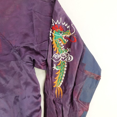 Vintage Souvenir Jacket Mens XL West Pac 80s Embroidered Dragons Bomber Satin ^ - Picture 7 of 14