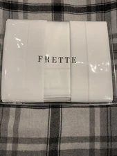 FRETTE MONZA CAL KING 4 PIECE SHEET SET SATEEN WHITE NEW WITH TAGS $750
