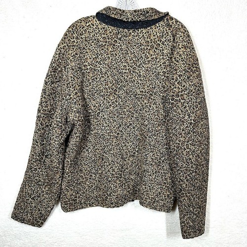 Coldwater Creek Women's XL Animal Print Quilted Jacket Brown Casual - Picture 2 of 6