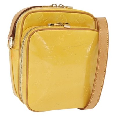 LOUIS VUITTON Monogram Vernis Wooster Bag Lime Yellow M91075 LV Auth 169231