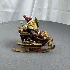Resin Sleighing Santa Christmas Figurine Holiday Decor