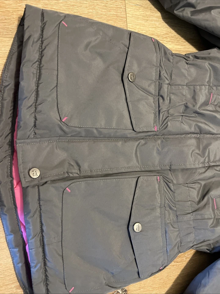 Limited Too Dk Gray Pink Accents Fur Lined Jacket 7/8 - Image 3 of 4