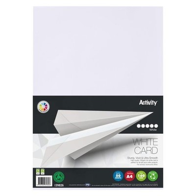 Premium A4 weiße Karte - 160GSM - 50 Blatt - hochwertige Bastel- & Druckkarten