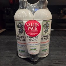 Cowboy Magic Concentrated 4 oz Detangler 32 oz Shine Shampoo Conditioner NEW