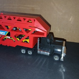 Vintage Galoob Micro Machines Semi Truck Car Hauler Filled With Cars