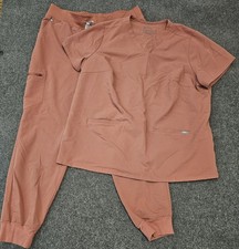 FIGS Technical Scrub Set Top 2XL Bottom 3XL V Neck Jogger Clay Relaxed Medical