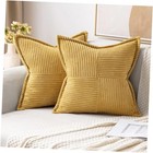 Decorative Throw Pillow Covers for Couch Bed 16" x 16" (Pack of 2) Gold