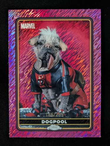 2025 Topps Chrome Deadpool DOGPOOL 166/299 Pink Shimmer Refractor Characters #28