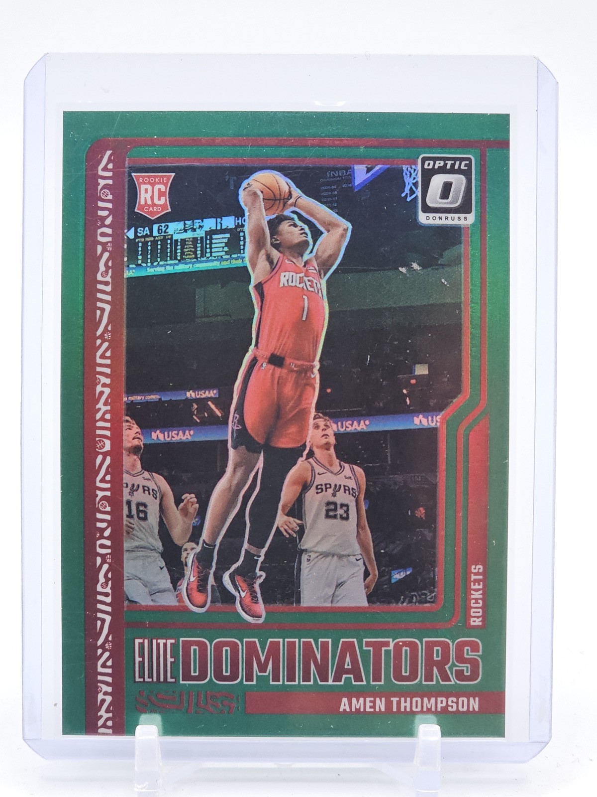 AMEN THOMPSON 2023-24 DONRUSS OPTIC ELITE DOMINATORS GREEN ROOKIE 5/5 Q5700