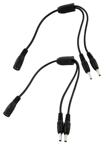 2pcs 1 to 2 Way DC Power Splitter Cable 3.5mm x 1.35mm 1 Female 2 Male...