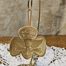 Girl Scouts Traditional 3D Trefoil Gold Embroidered Eagle Ornament