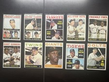 1964 Topps Vintage Lot (10) - Koufax, Kaline, Yaz, Killebrew, Fox, McCovey, Mays