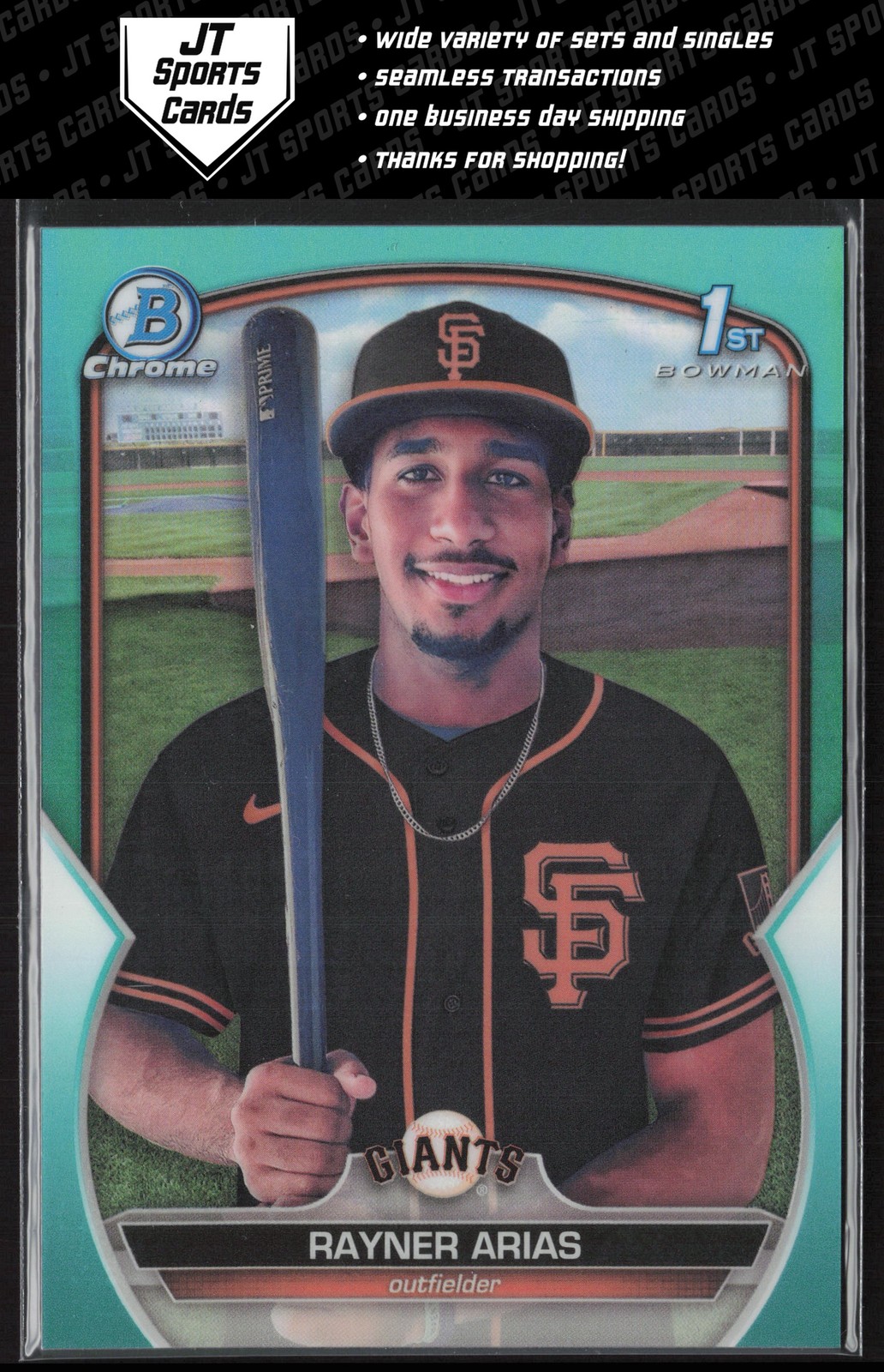 2023 Bowman Chrome Rayner Arias BCP-222 1st Aqua Refractor /125 Giants