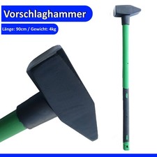 Vorschlaghammer Spalthammer Schlaghammer 4kg L&auml;nge 90cm Fiberglas Hammerkopf 3kg