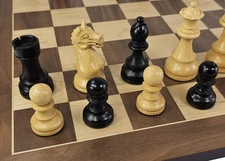 4 QN Black Supreme Knight Staunton Wood Chess Set W/ 19" Walnut & Maple Board