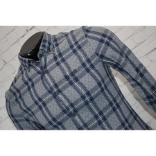 Original Penguin Lined Button Down Mens Small Blue Plaid Heritage Slim Fit