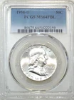 1958-D Franklin Half Dollar PCGS MS64FBL Frosty White New Holder #R257J