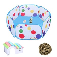 Portable Small Animal Playpen, Hexagonal, Darkblue, Breathable, Pop-up, 39.4 ...