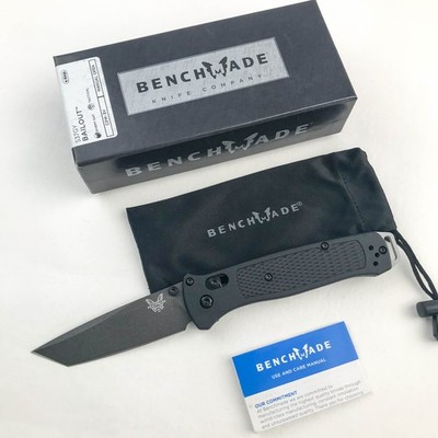 Benchmade Bailout 537GY Black Grivory 3V Gray Cerakote Tanto Blade Folding Knife