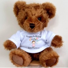 Personalised TEDDY BEAR BIRTHDAY CHRITENING BAPTISM HOLY COMMUNION ANY OCCASION