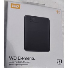Western Digital WD Elements 1TB Portable External Hard Drive USB 3.0 Black HDD