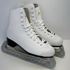 American Athletic Shoe Co. Girl's Tricot Lined Ice Skates Size 9 White 225