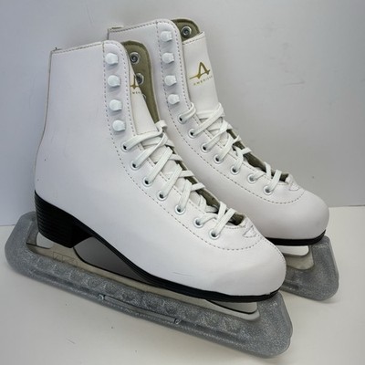 American Athletic Shoe Co. Girl's Tricot Lined Ice Skates Size 9 White 225