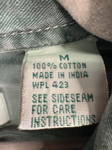 Levi’s Green Stretchy Denim Button Up Pockets Light M Cotton Comfortable Work - Picture 4 of 15
