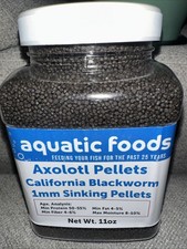 Axolotl Blackworm Pellets, California Blackworm 1mm Sinking Pellets. Jar