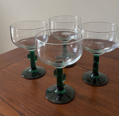 Libbey Lifestyles Cactus Stemmed Margarita Glasses Set of 4