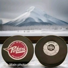 PETERBOROUGH PETES MAJOR JR. A OFFICIAL VINTAGE OHA GAME PUCK VICEROY MFG. 🇨🇦